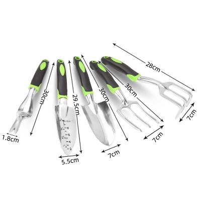 China Weed Remover MVM Garden and Flowerbed 5-Piece Tool Kit Including Trowel Transplanter Weeder Hand Fork and Hand Rake for sale