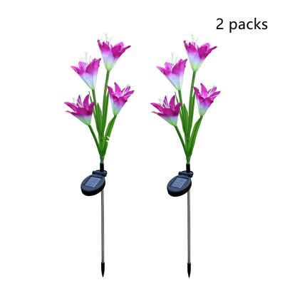 China MVM Garden Christmas Festivel Lighting Decorations Outdoor Artificial Color Lily Flower Changing Light For Garden for sale