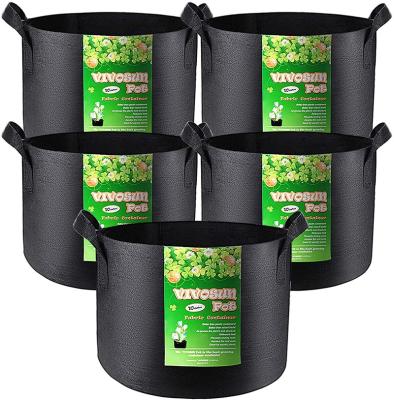 China Garden Planting Pots With Handles Grow Bags Plant Non Woven Fabric 1 2 3 5 10 20 30 40 50 100 200 300 Gallon All Size Black Customize Packing for sale