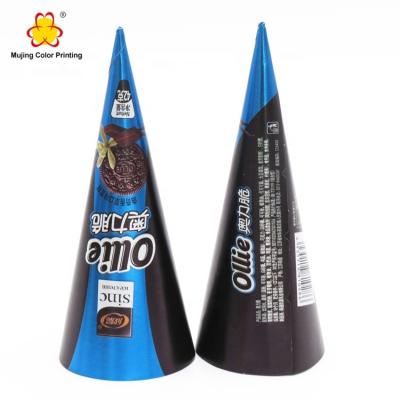 China Disposable Popular Party Used Cone Ice Cream Paper Pure Aluminum Foil Cone for sale