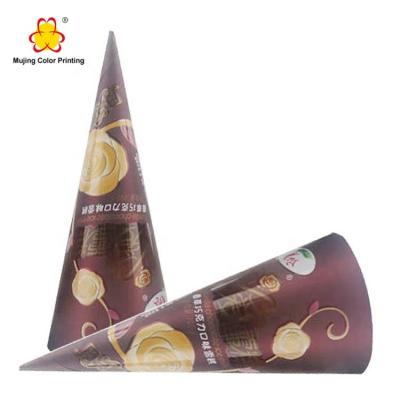 China Wholesale High Quality Disposable Latest Cone Ice Cream Paper Cone Packaging Wrapper for sale