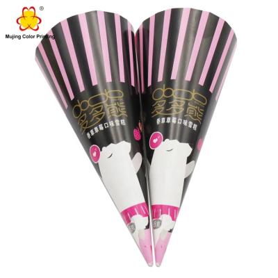 China Disposable Wholesale High Quality Custom Ice Cream Cone Paper Cup Paper Ice Cream Cone for sale