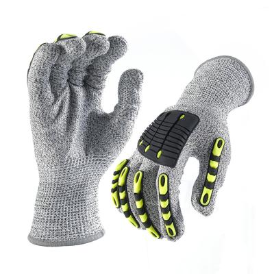 China High quality Anti-cut oil and gas impact resistant glove with ce certified level5 tpr cut resistance safety work hand gloves for sale