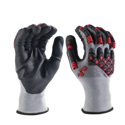 China Flexible Customizable A9 Cut Level 9 HPPE Hand Protection TPR Work Sandy Nitrile Cut Resistant Heavy Duty Impact Safety Gloves for sale