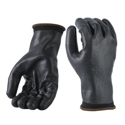 China Breathable Aramid Coated Gloves Knitted 3/4 Wrist Knit Safety Gray Glove Work Bulk Nitrile Coating Nylon Winter for sale