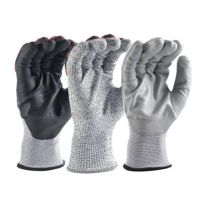 China Work / Industry / Safety Resistant / Cut Resistant 18G 15G 13G PU Coated Hppe Safety Work Anti Cut Cut Resistant Gloves Cut Resistant Level 9 En388 Safety Construction for sale