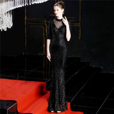 China China Factory Wholesale Anti-Static Half Sleeve Banquet Annual Party Dresses Even Full Sequined Dresses for sale