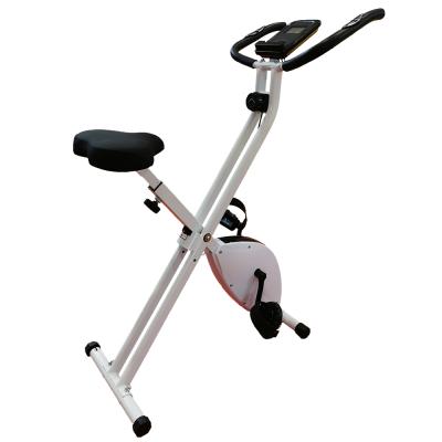 China Home Use White Magnetic Folding Bike 8 Levels Exercise Bike X Straight With Customizable Flywheel for sale