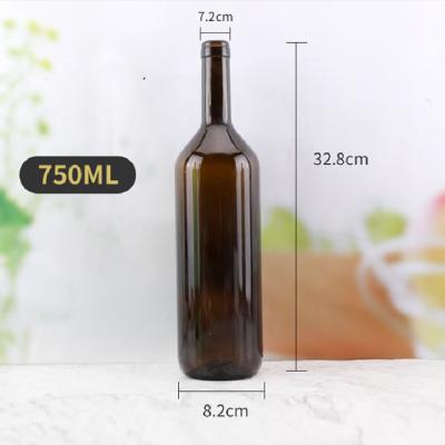 China Eco-friendly 500ml 750ml Recyclable Stocked Empty Empty Clear Bordeaux Shape Glass Wine Bottle With Lids for sale