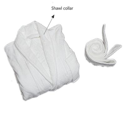 China Factory Breathable Cotton 100% Deeda Hotel Terry Towel Fabric White Bathrobe for sale