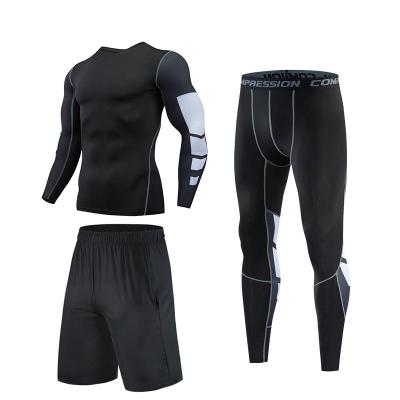 China 5 Piece Match Breathable Gym Compression Tights Men's Sportswear Freestyle Fitness Clothing for sale