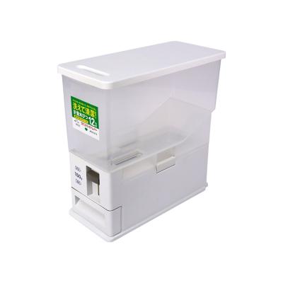 China Household Easy And Convenient Kitchen Cereal Grain Rice Storage Container 12kg Plastic Rice Dispenser Storage Box for sale