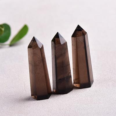 China Raw Rough Smoky Quartz Angel Aura Crystal Wand Large Crystal Point Natural Rock Wholesale From China for sale