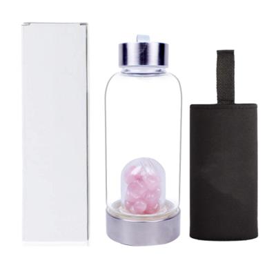 China China Portable Water Cup Sports Bottles Crystal Six-Edge Single Cup Column Natural Crystal Gravel Crystal Bottle for sale