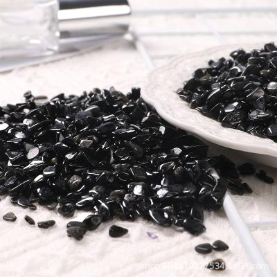 China China Wholesale Natural Rock Quartz Tumbled Crystal Black Obsidian Stone Crystal Gravel for sale