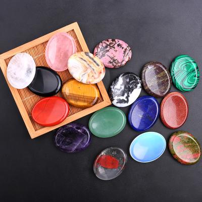 China Wholesale Natural Polished China Palm Gemstone Gold Healing Sand Inch Stones Crystals Quartz Relax Stones Worry Stone for sale