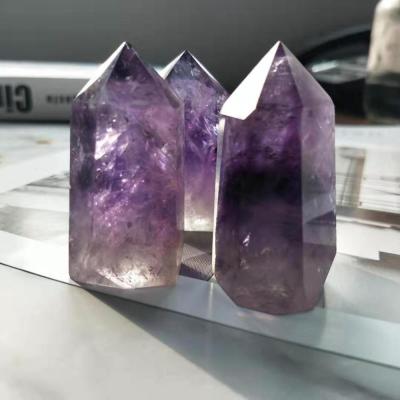 China China Hot Sale High Quality Natural Point Crystal Wand Crystal Amethyst Crystal for Feng Shui Decoration for sale