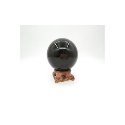 China Natural Black Ball Crystal Sphere With Stand China Best Selling Healing Obsidian Quartz Base Large for sale