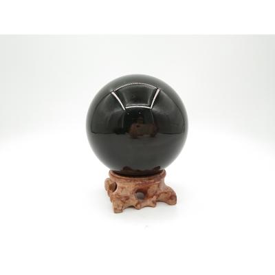 China China Crystal Polished Black Obsidian Sphere Natural High Quality Crystal For Fengshui Gifts for sale