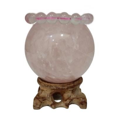 China China Promotional Products Large Quartz Crystal Ball Pink Crystal Lensball With Stand Base for sale