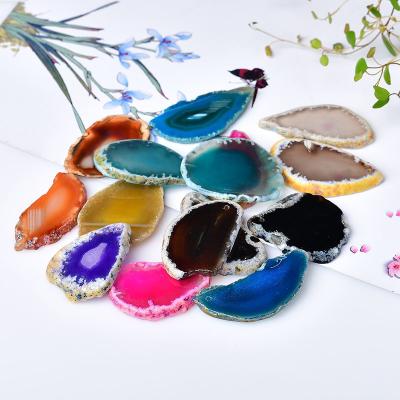 China China Wholesale Eectroplating Package Gilt Edge Agate Slice Carved Agate Wind Chime Slice Agate Home Decoration for sale