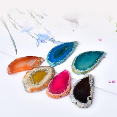 China China Agate Slices With Gold Edge Irregular Gemstone Agate Pendant Necklace Pendant For Women Gemstone Jewelry for sale