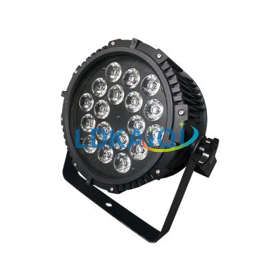 China High Power Outdoor Led Stage Par 18*12W RGBWAUV 6in1 Led Flat Wash Slim Par Stage Event Party Lighting for sale