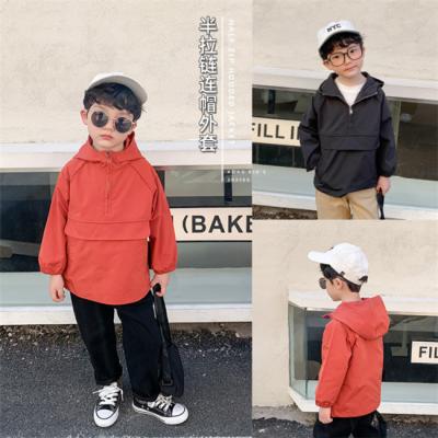 China SE8230 Kids Boys Viable Jackets Blanket Custom Hooded Pullover Anorak With Front Flap Pocket for sale