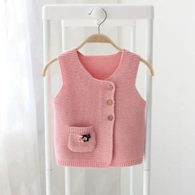 China Summer SE6681 Sleeveless Knitted Cardigan Sweater Girls Jacket Wholesale Thin Hollow Out Shawl Baby for sale