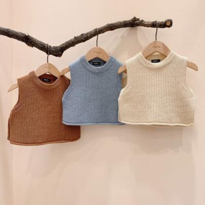 China SE6680 Breathable High Quality Pullover Vest Autumn Solid Color Sleeveless Sweater Baby Boys Knit Sweaters for sale