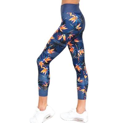 China Anti-Bacterial Top Quality Colorful Floral Sublimation Printed Yoga Leggings Slim Gym Wear Custom Logo Workout Clothing For Ladies for sale