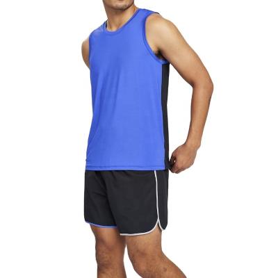 China Men's Breathable Sports Shorts Sets Soccer Clothes Wear Away Breathable Sleeveless Shirts Mesh Fabrics Custom Made for sale