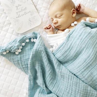 China Sustainable Natural Organic Newborn Infant Baby Super Soft Muslin Toddler Cotton Blanket Wrap Blanket Wrap for sale