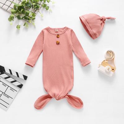 China Breathable Baby Clothes Cotton Baby Robe Sleepbag Girl Newborn Boy Nightgowns Tied Baby Sleep Robe And Hat for sale