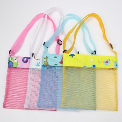 China Eco-Friendly Mesh Beach Bag Kids Beach Mesh Bag Mesh Shell Collect Durable Tote Beach Seashell Bag for sale