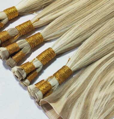 China 100% Hand Tied HAIR WEFT EXTENSION Top Quality European Color P18/60 Grade Virgin Human Hair Double Cuticle Hair for sale