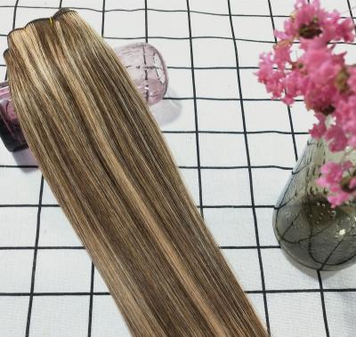 China 100% MACHINE SEWN Full Color #P4/27 100%Virgin Remy Full Cuticle Human Hair HAIR WEFT Weft Grade Most Popular Cuticle Weft for sale