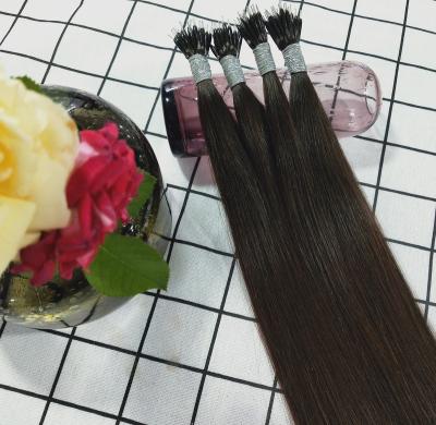 China Best Quality Cuticle 100% Virgin Human Hair 100% European Remy Hair Extensions Color 2 Year HAIR NANO TIP for sale