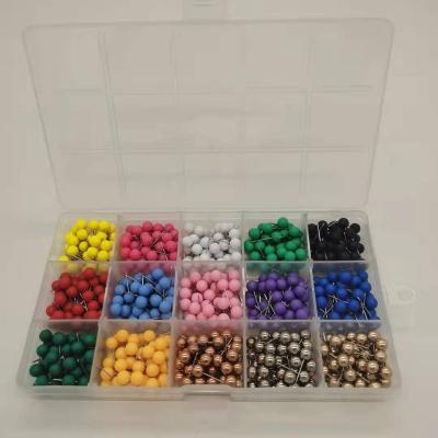 China Round Home Office School Home Office Map Master Push Pins Ball Thumbtack Office Candy Color Decorative Push Pins Set for sale