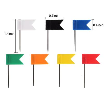 China 100Pcs School Home Department Marker List Push Pins For Notice Cork Board Map Banner Pins Office Push Pins Flag Push Pins for sale