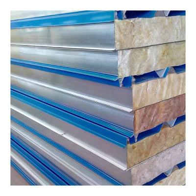 China Modern Fireproof Building Material Insulation Rock Wool Sandwich Panel For Keeping House Clean Room for sale