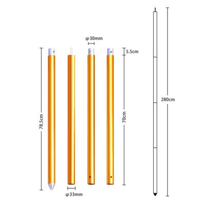 China Tent Support Pole Customized Tarp Poles Outdoor Telescopic Adjustable Aluminum Camping Tent Pole for sale