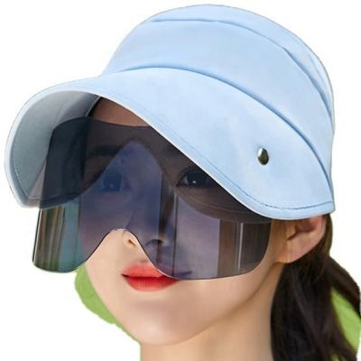 China Women' crossed out; 2021 summer new fashion outdoor s open top parasol with lens gutters sun hat manufacturer wholesale for sale