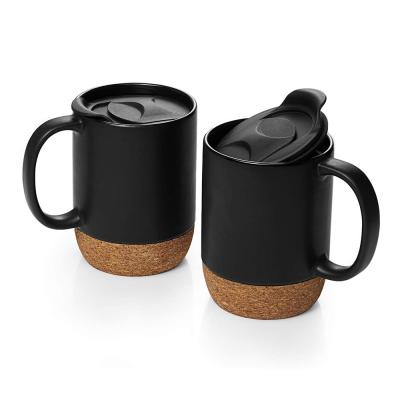 China Wholesale Viable Ceramic Travel Coffee Mug Customization Ceramic Mug With Cork Coaster for sale