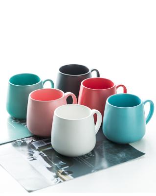 China Wholesale Viable Color 12.8oz Drum Ceramic Mug Matte Ceramic Coffee Mug for Office Coffee Mugs for sale