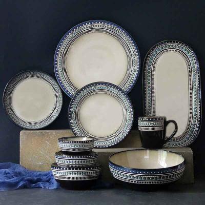 China Sustainable Modern Dinnerware Sets Lunch Bowl And Plate Porcelain Dinnerware For Dinnerware Set for sale