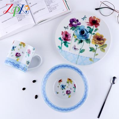 China Wholesale High Quality Viable Porcelain Cup Saucer Bowl For Ceramic Breakfast Set for sale