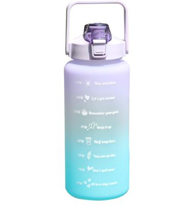 China Viable Color Large Plastic Water Bottles Gradient Portable Plastic Tumbler Eco-friendly 68oz Viable Water Bottle For Daily Exercise for sale