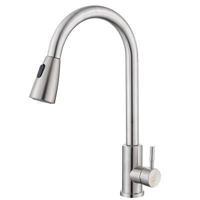 China 2021 Modern Hot Selling On Amazon 304 Stainless Steel Pull Out Kitchen Faucet for sale