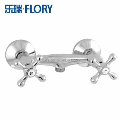 China Contemporary two handle brass chromed hot and cold bathroom shower faucet for sale